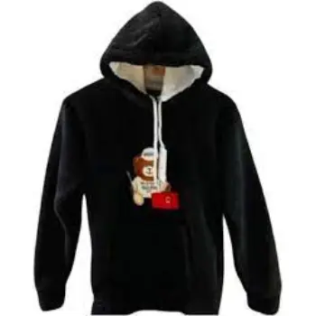 Huddy Sweatshirt Full Sleeves Sherpha Fabric Bear Print for Women